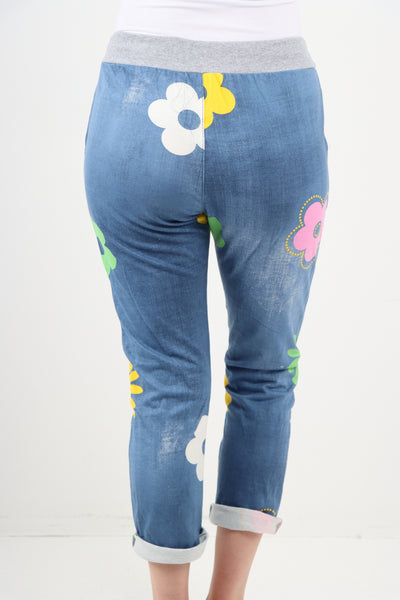 Ditsy Floral Printed Cotton Trousers