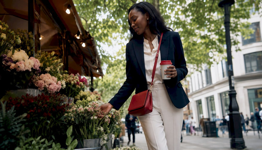 Young Black woman dressed smart casual on London street