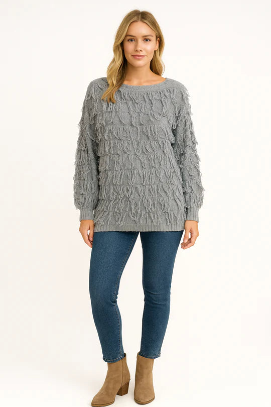 Italian Fringe Layer Tassel Detail Jumper Top