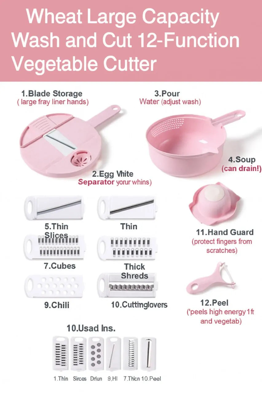 12-in-1 Multi-Function Vegetable Chopper with Container Details