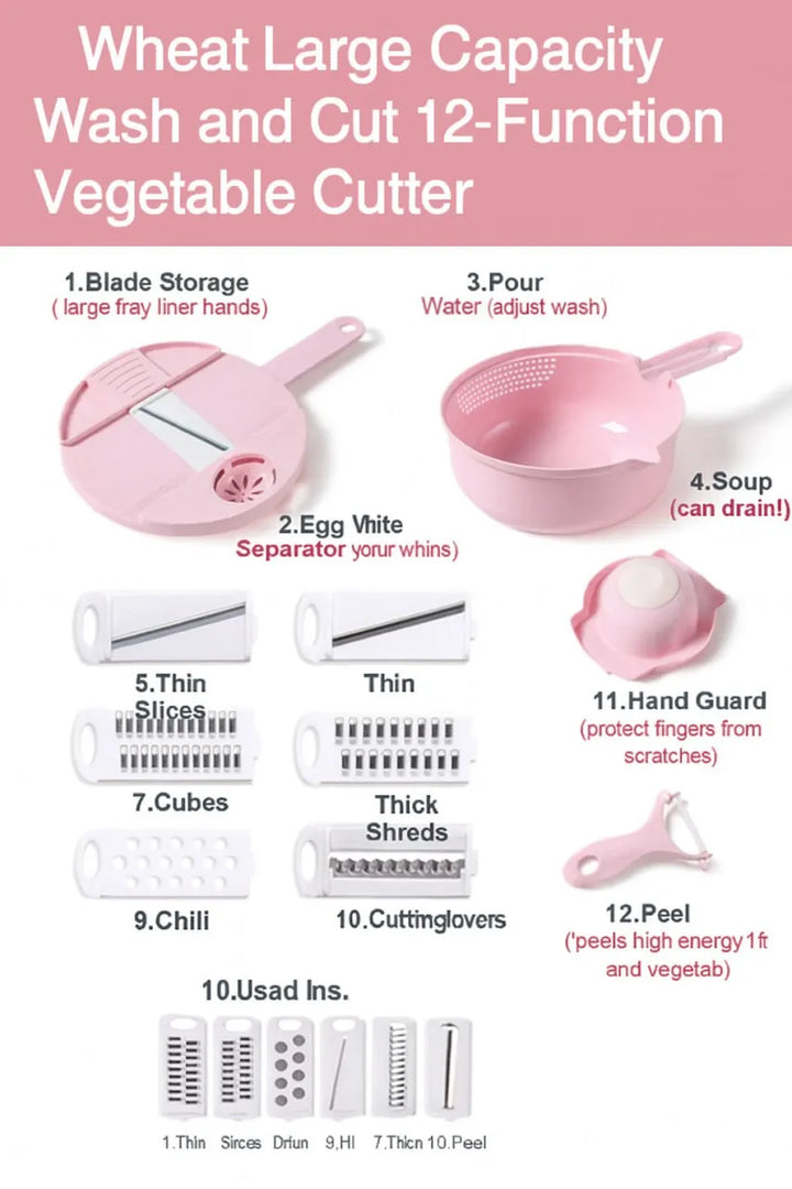 12-in-1 Multi-Function Vegetable Chopper with Container Details