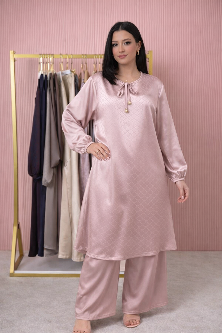 Satin Plain Modest Co-Ord Set