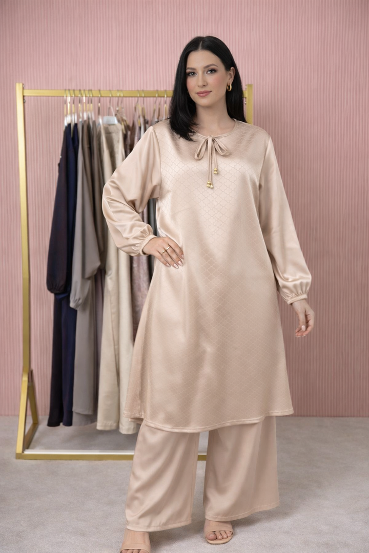 Satin Plain Modest Co-Ord Set