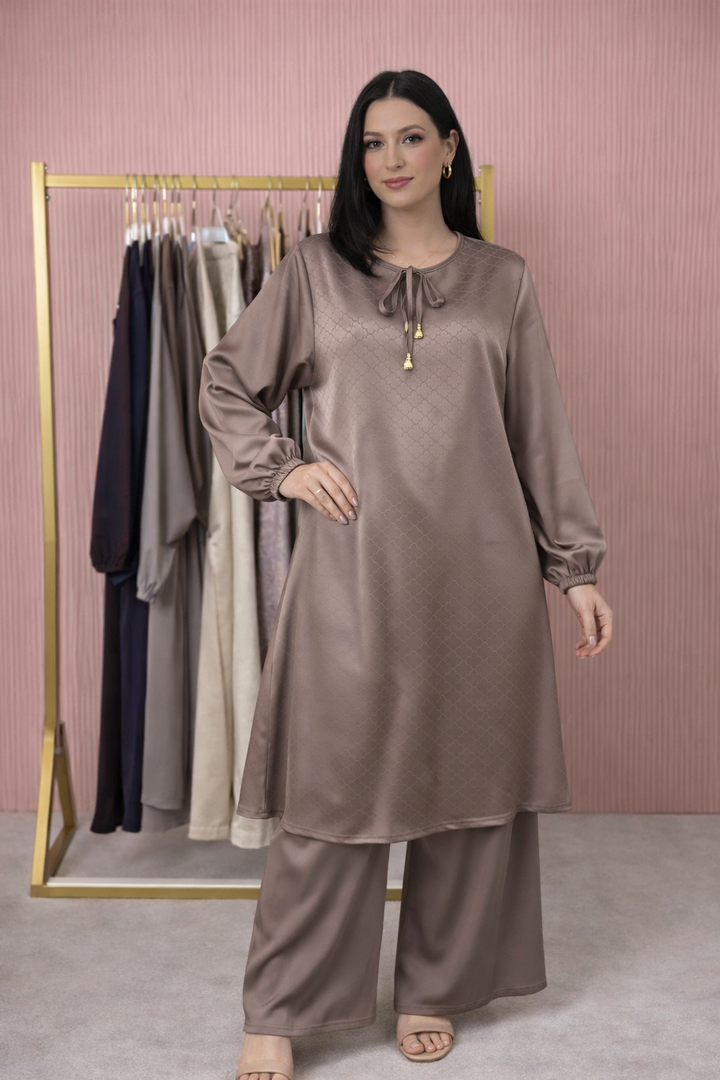 Satin Plain Modest Co-Ord Set