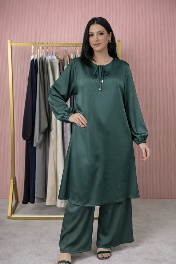 Satin Plain Modest Co-Ord Set