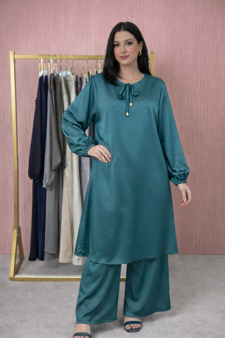 Satin Plain Modest Co-Ord Set