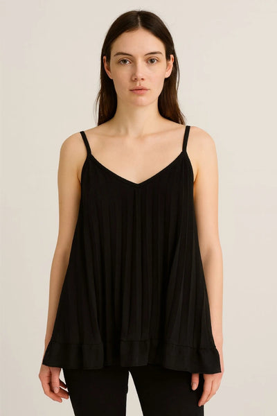 Pleated Sleeveless Vest Tunic Top