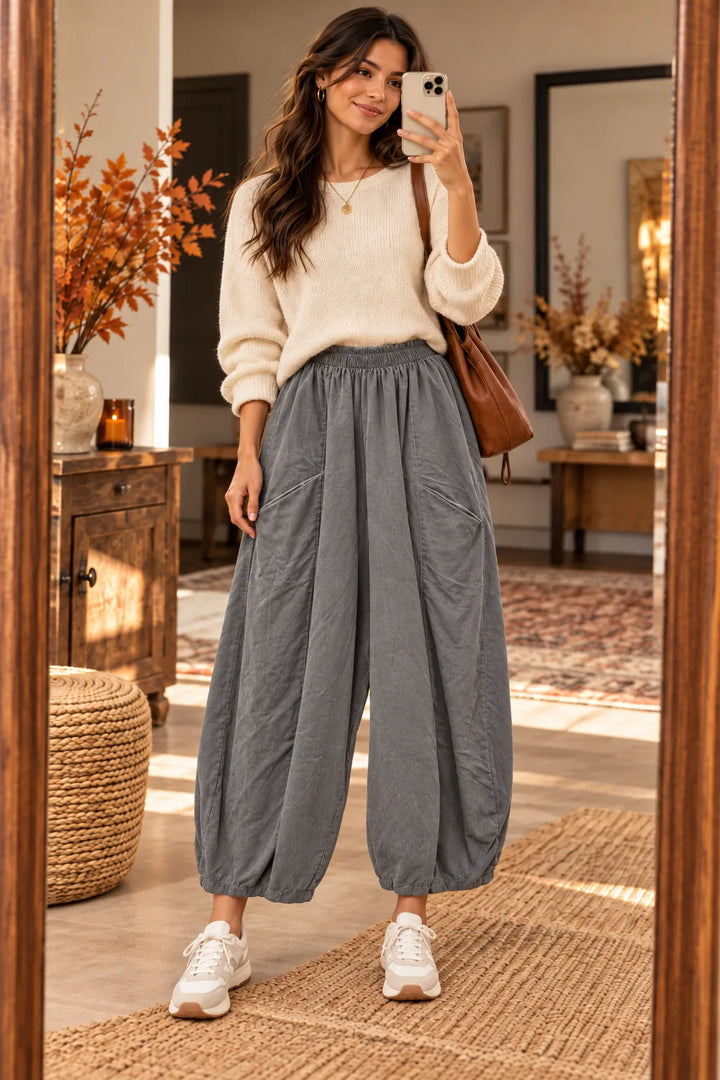 Corduroy Wide Leg Trousers