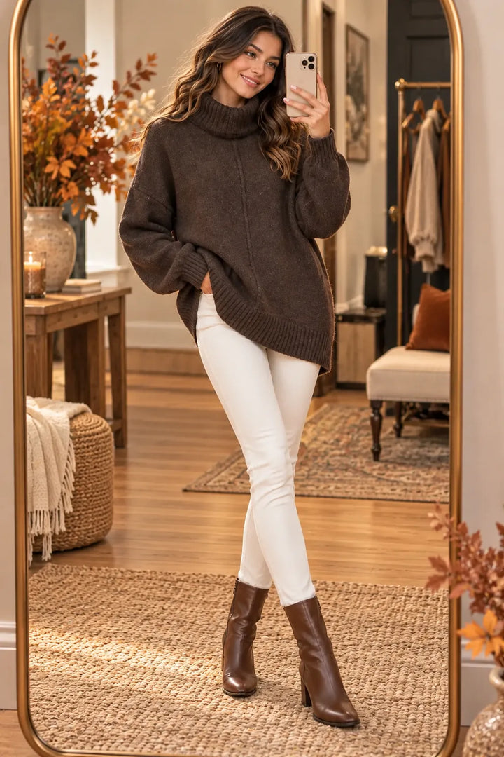 Oversized High Neck Jumper