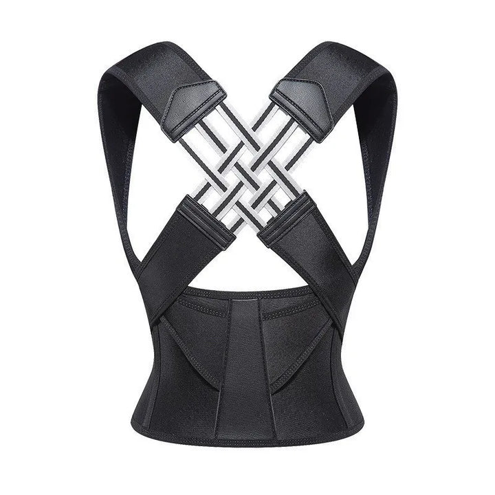 Black waist trainer with adjustable straps on a white background