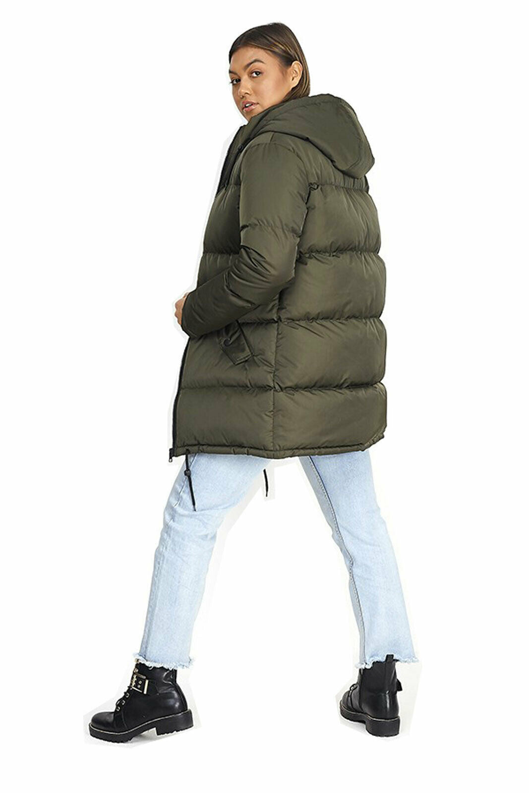 Brave Soul Cello Long Bubble Padded Hooded Winter Puffer Jacket