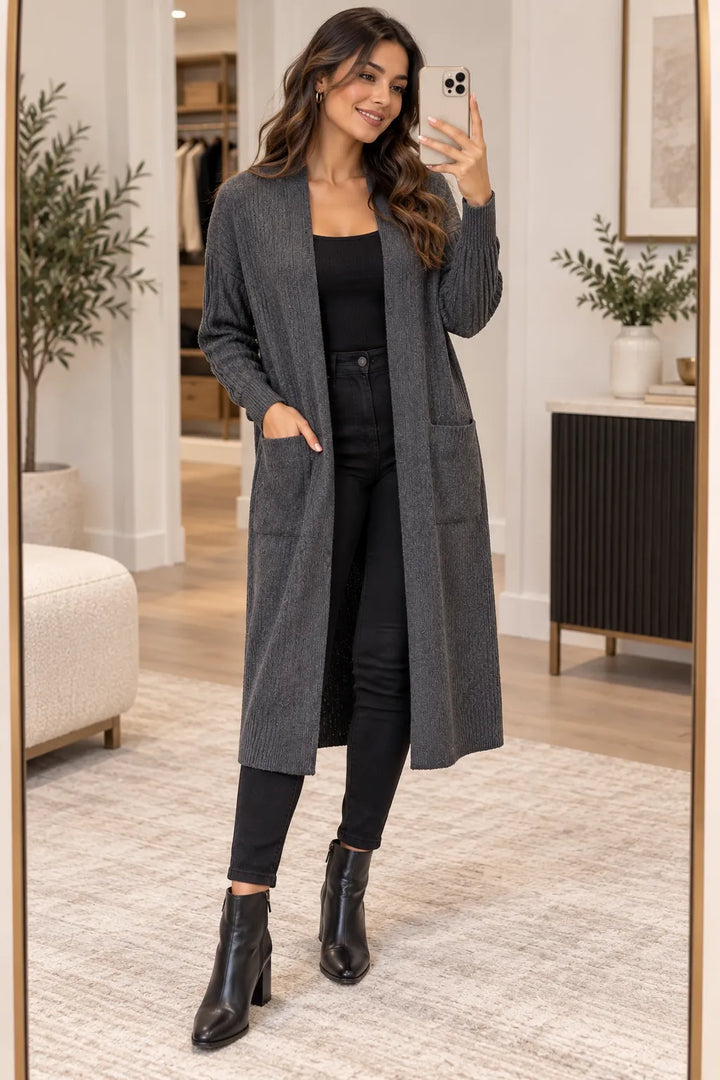 Ribbed Longline Cardigan