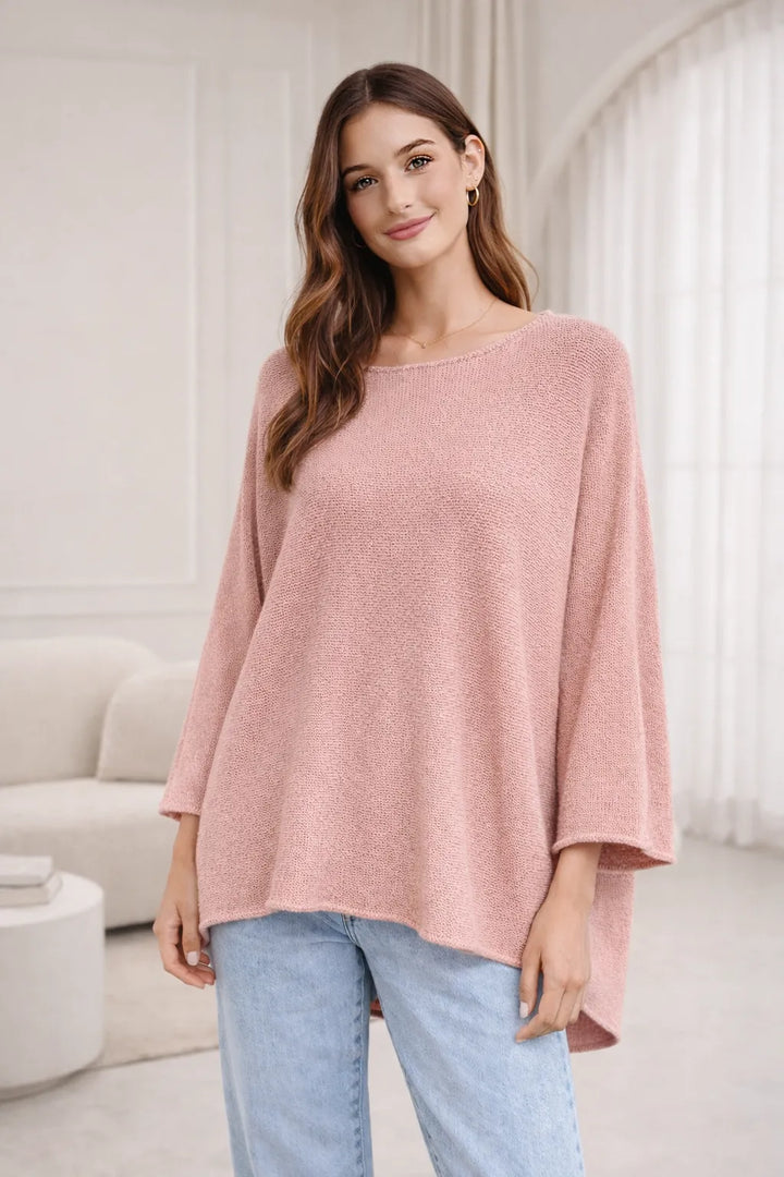 Chunky Knit Oversized Batwing Jumper Top