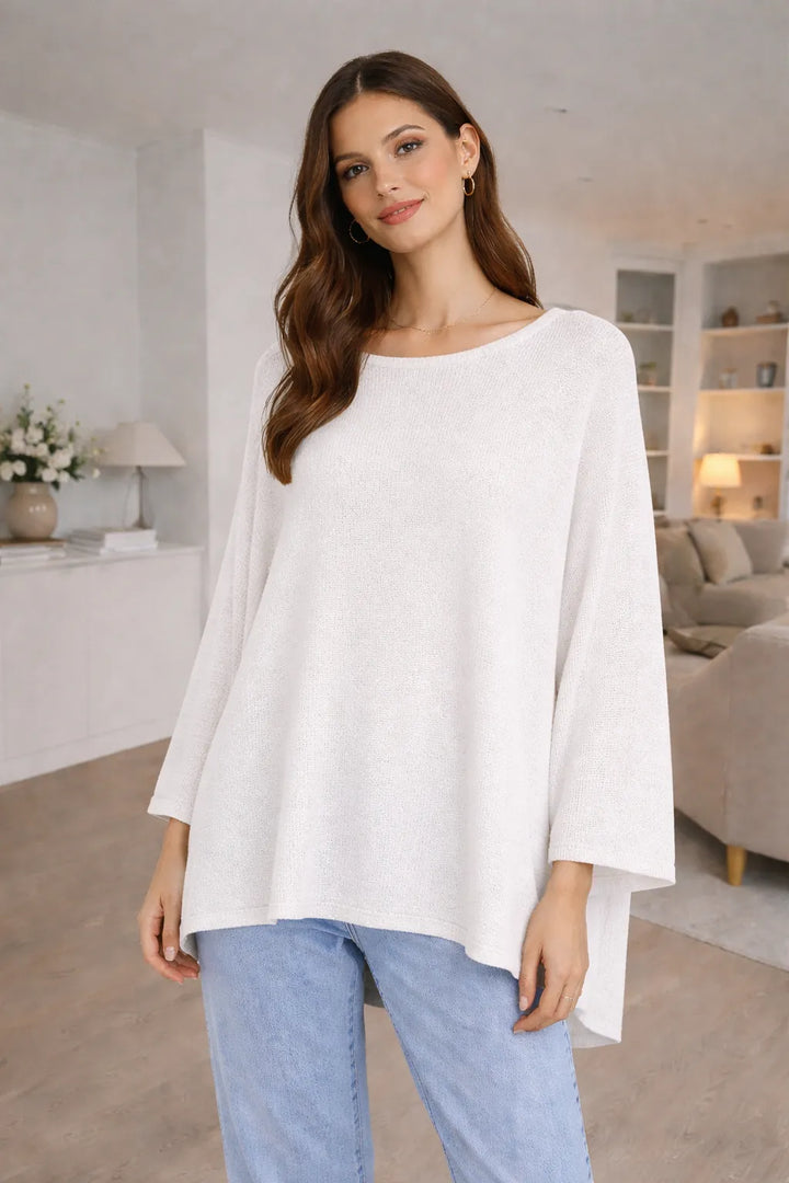 Chunky Knit Oversized Batwing Jumper Top