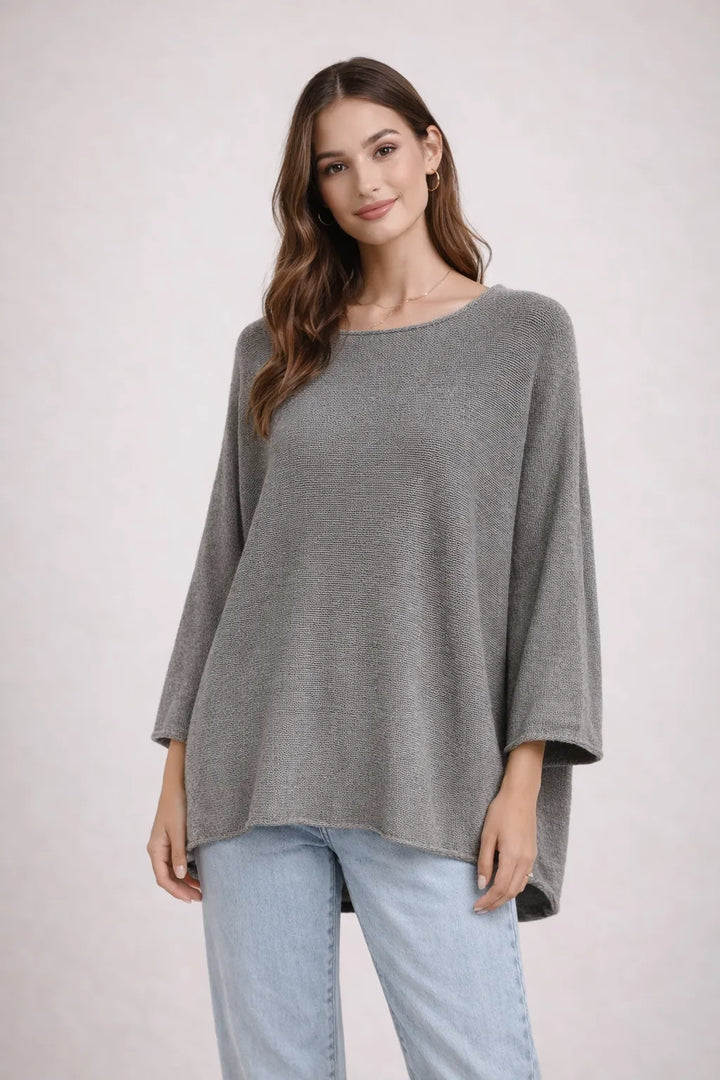 Chunky Knit Oversized Batwing Jumper Top