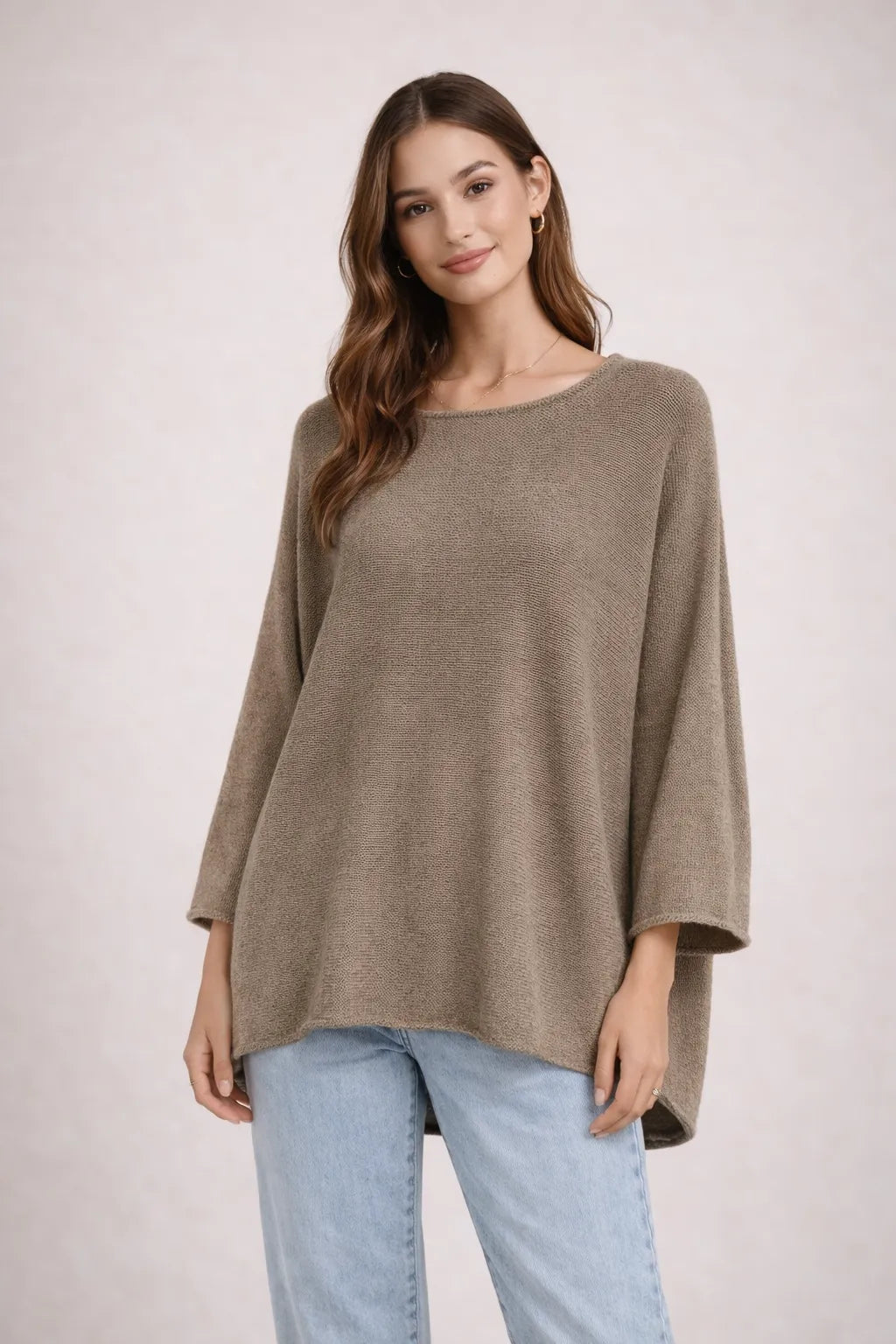 Chunky Knit Oversized Batwing Jumper Top