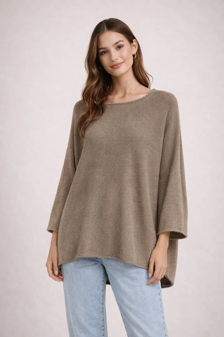 Chunky Knit Oversized Batwing Jumper Top