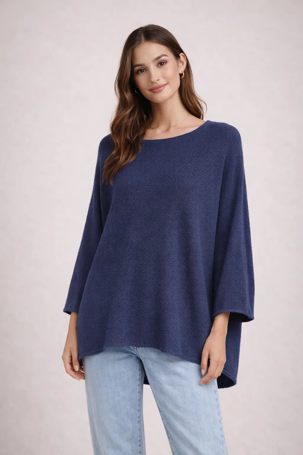 Chunky Knit Oversized Batwing Jumper Top