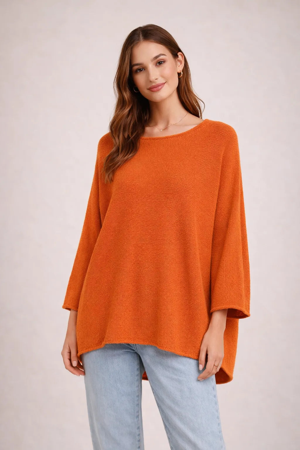 Chunky Knit Oversized Batwing Jumper Top