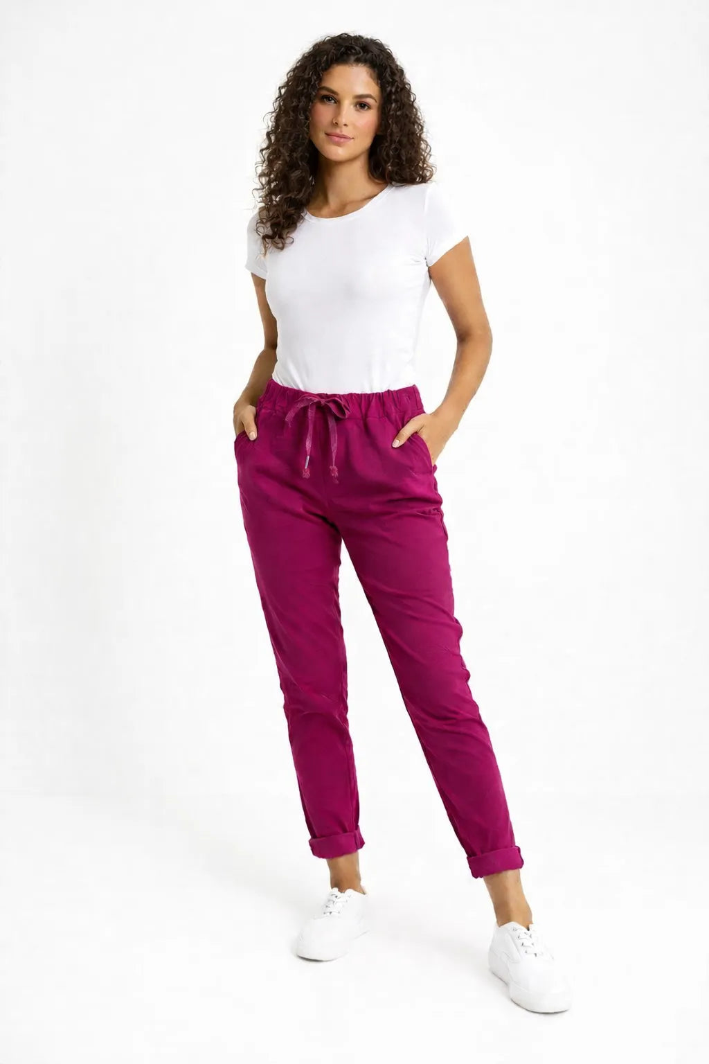 Made In Italy Plain Magic Pants