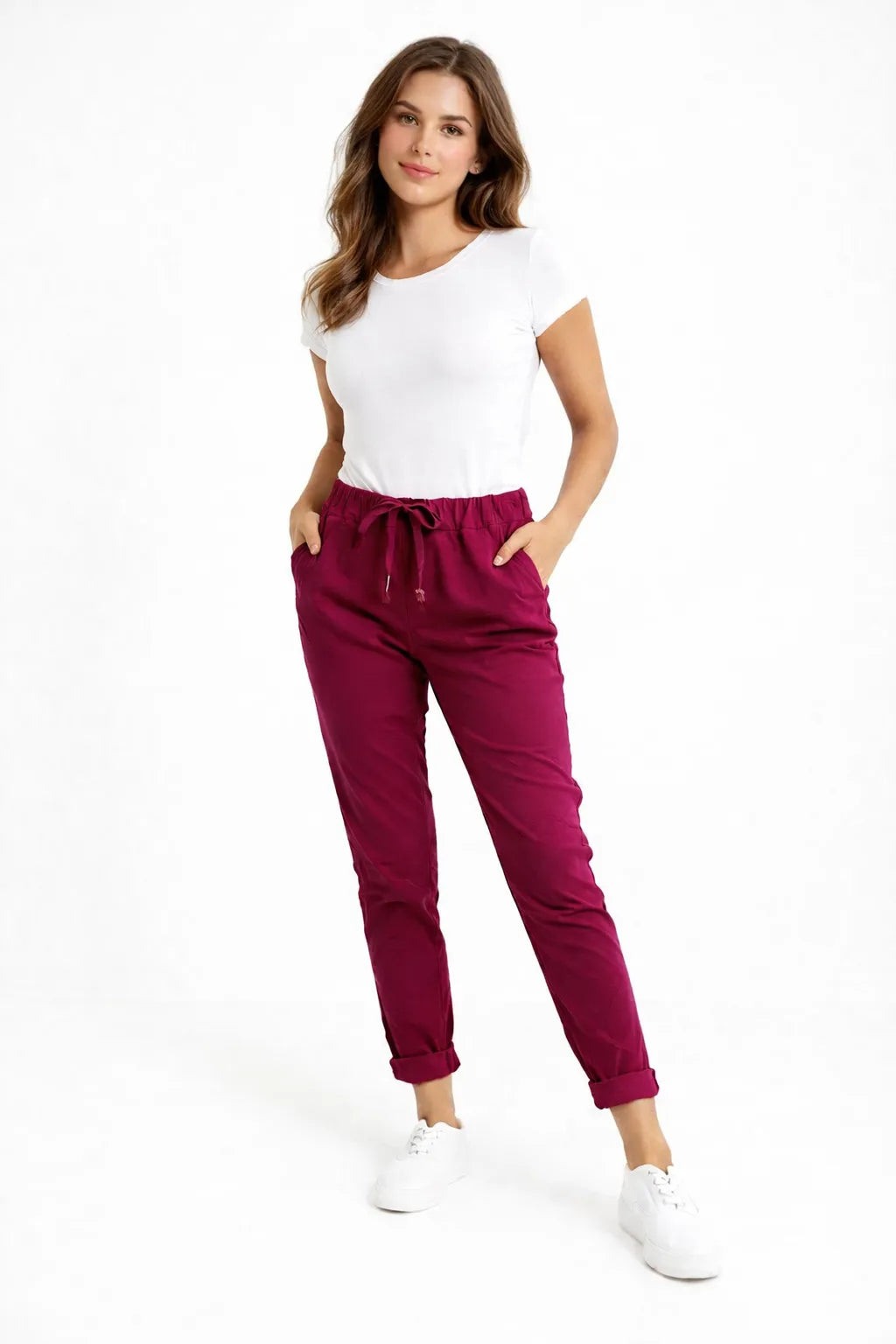 Made In Italy Plain Magic Pants