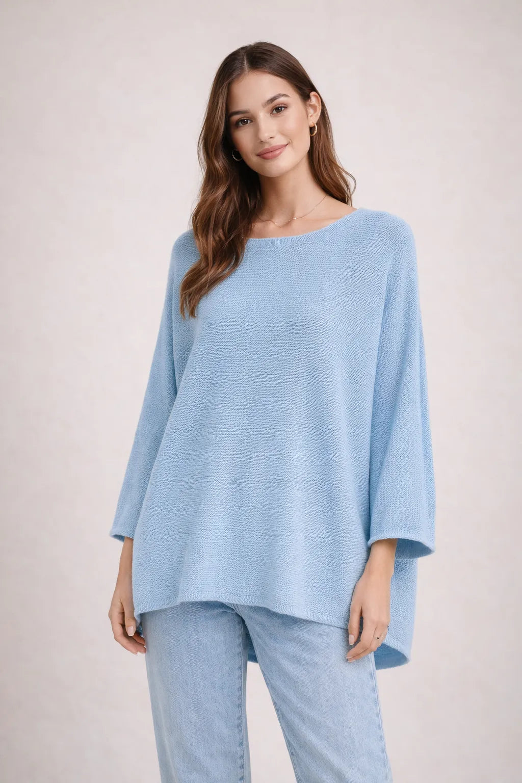 Chunky Knit Oversized Batwing Jumper Top