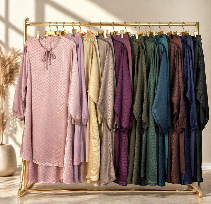 Satin Plain Modest Co-Ord Set