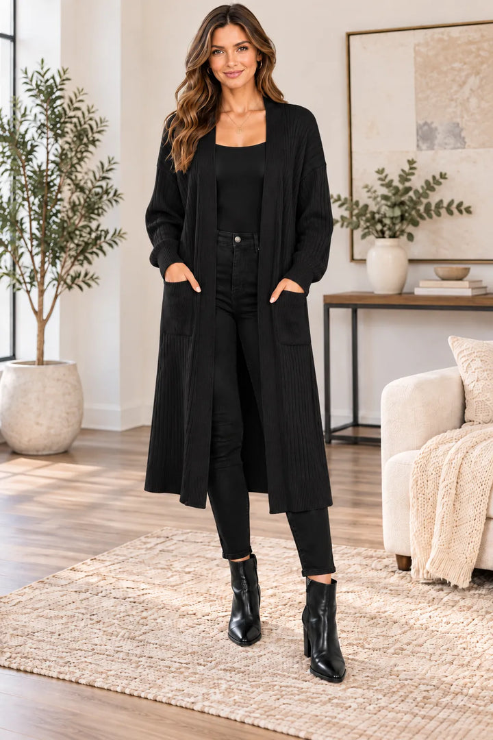 Ribbed Longline Cardigan