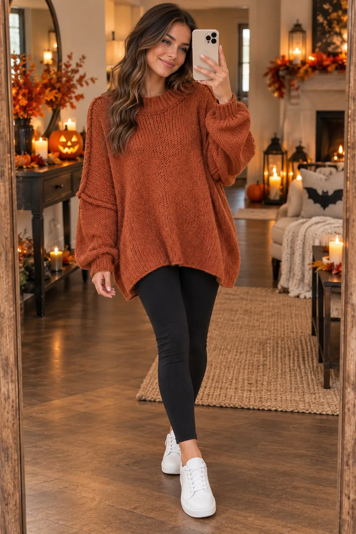 Oversized Chunky Knit Mohair Blend Jumper