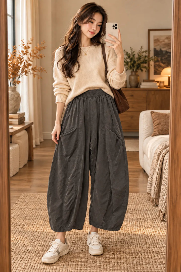 Corduroy Wide Leg Trousers