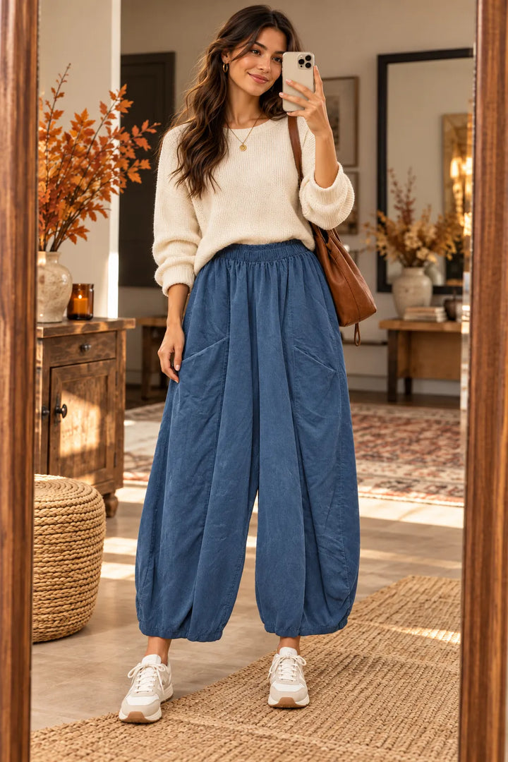 Corduroy Wide Leg Trousers
