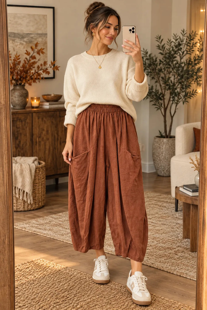 Corduroy Wide Leg Trousers