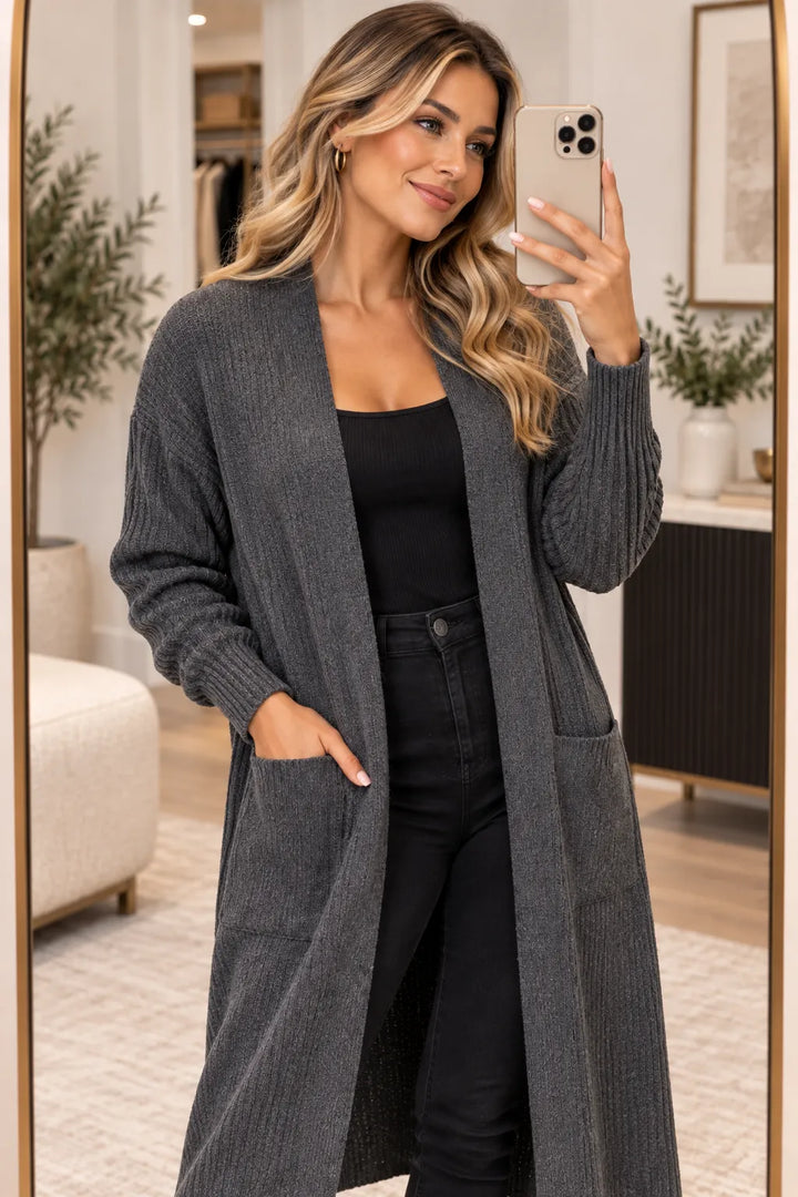 Ribbed Longline Cardigan