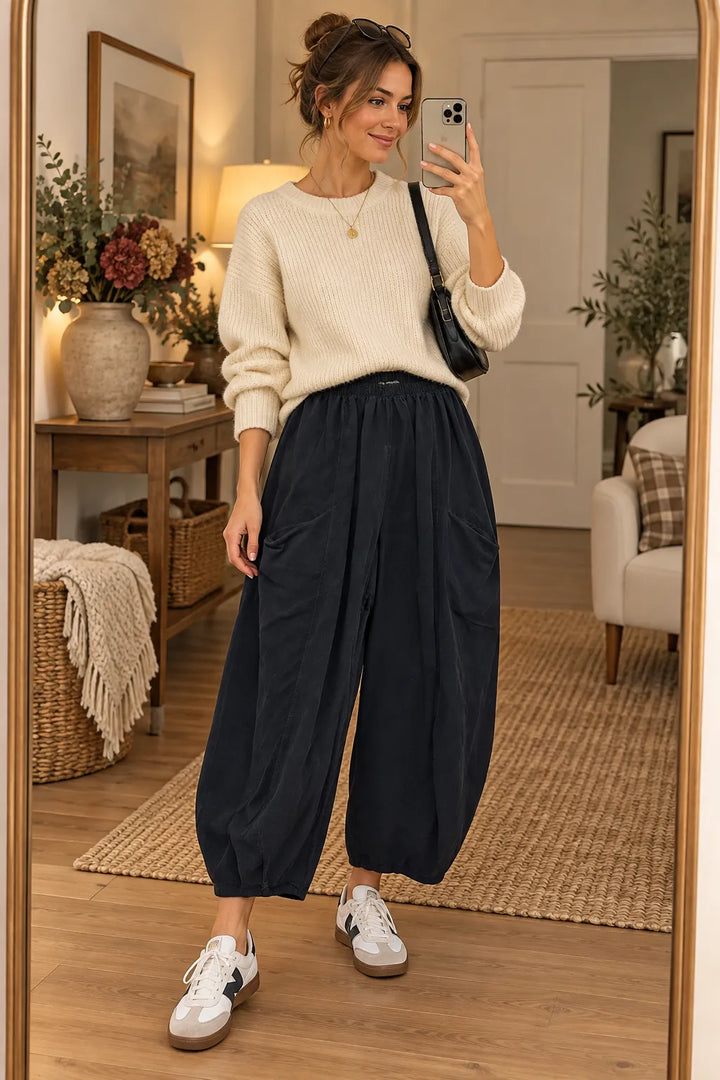 Corduroy Wide Leg Trousers