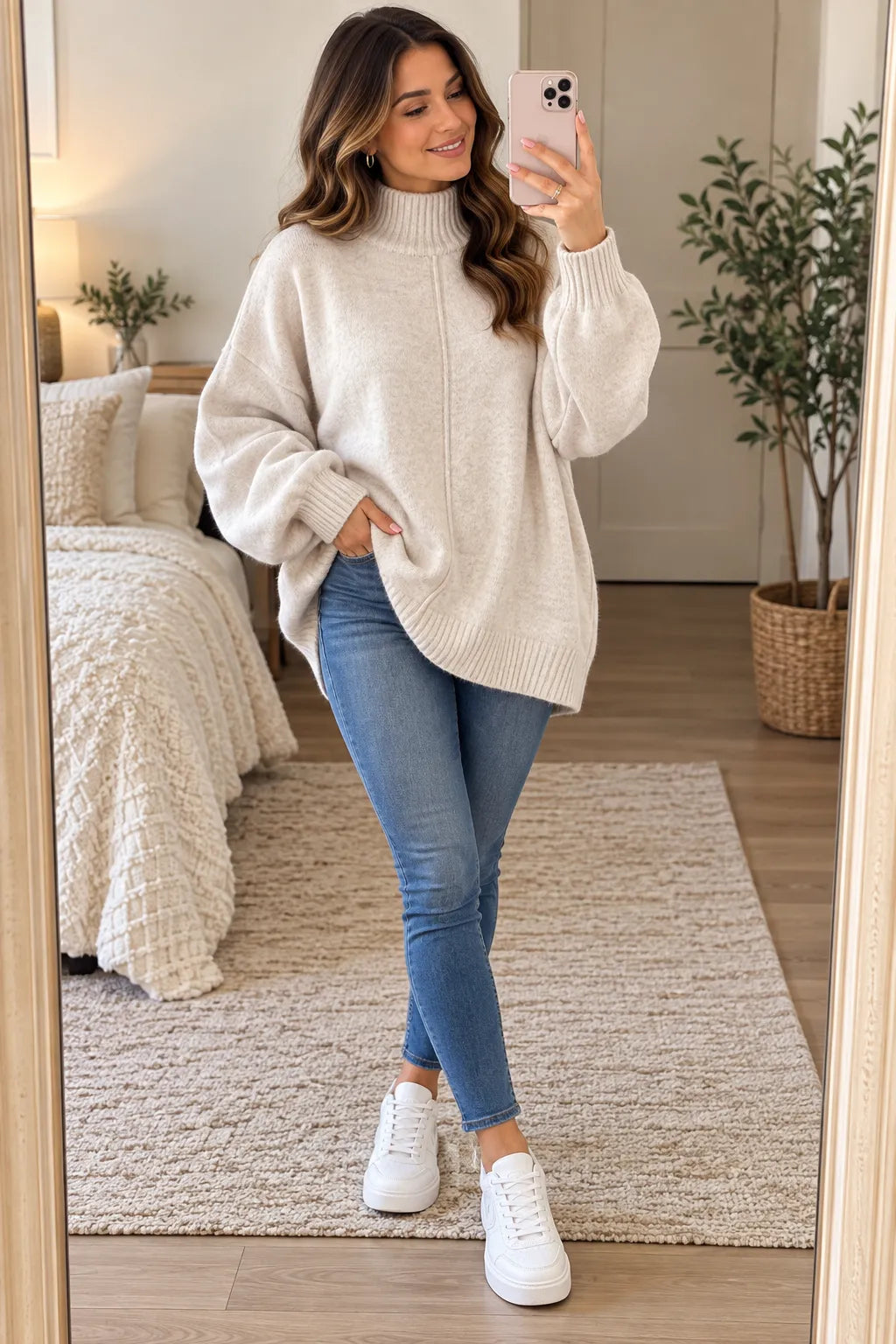 Oversized High Neck Jumper