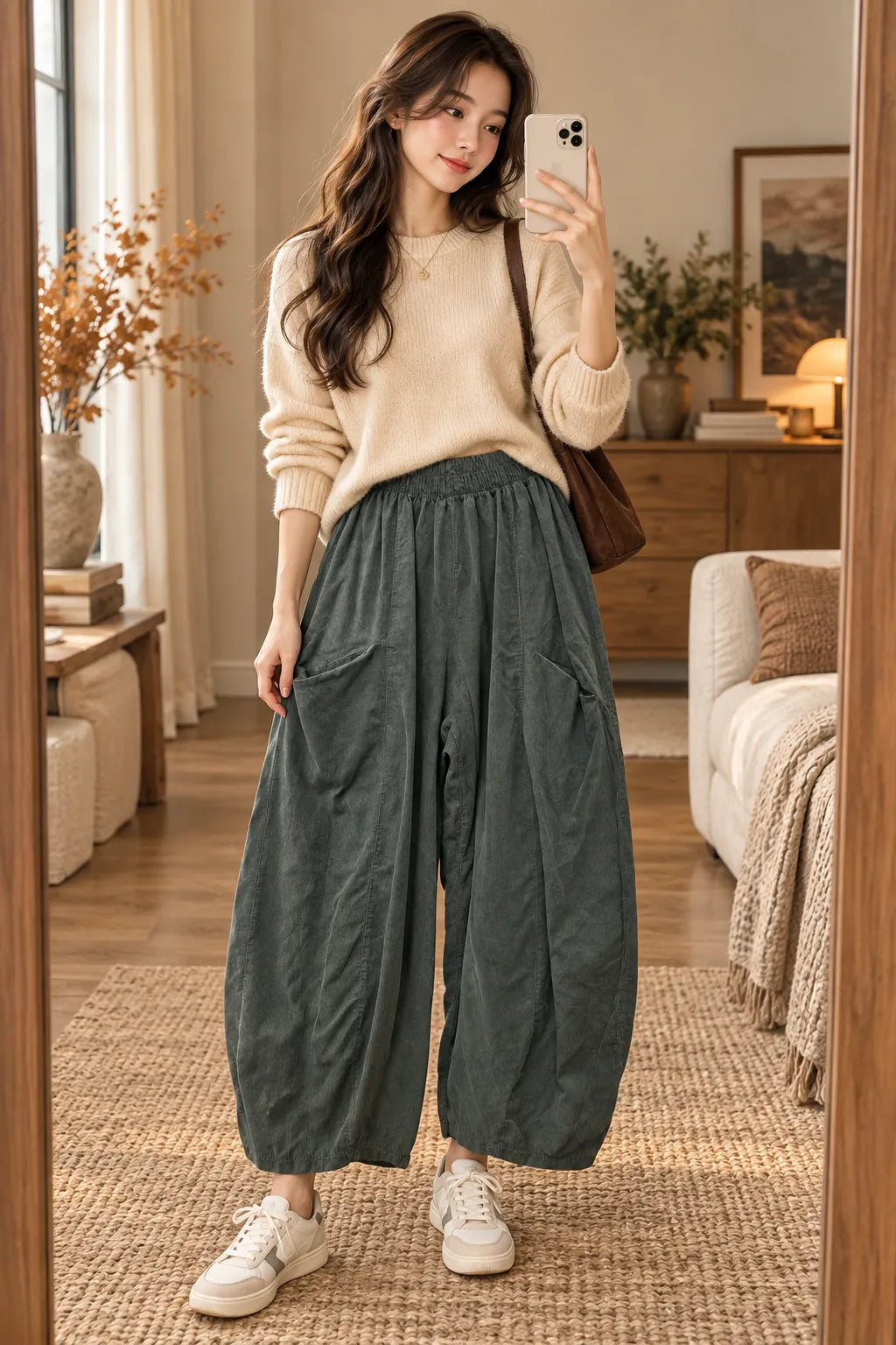Corduroy Wide Leg Trousers