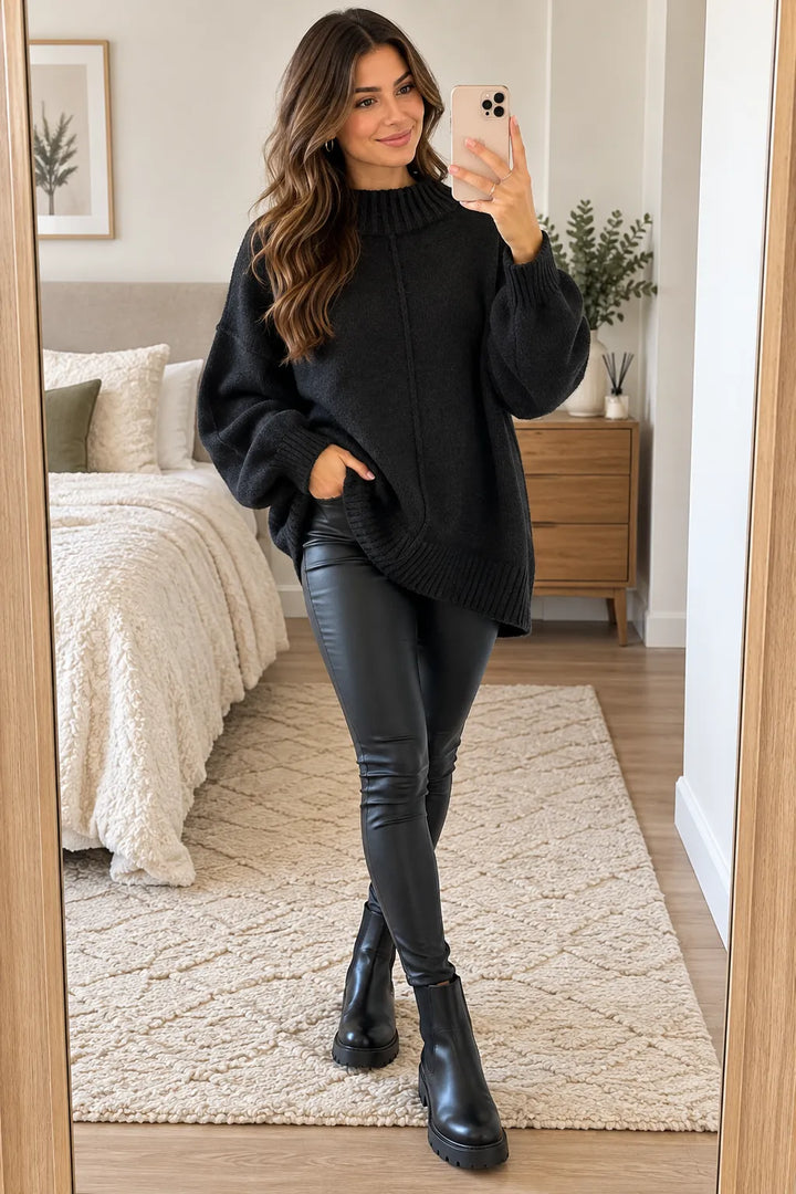 Oversized High Neck Jumper