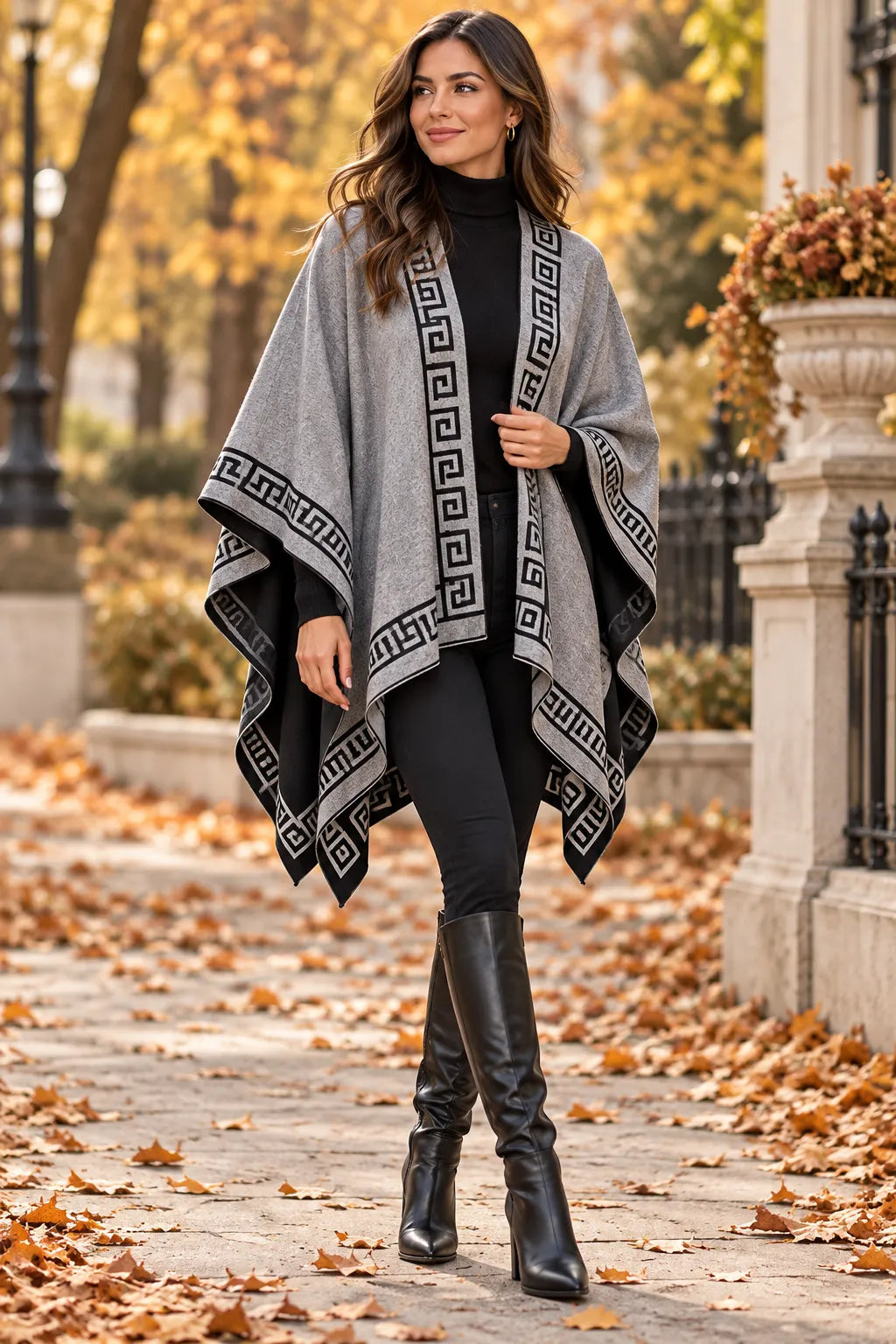 Reversible Knit Poncho