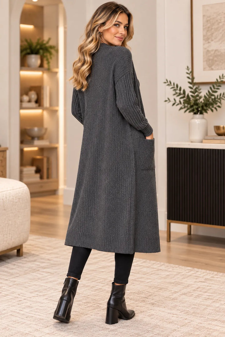 Ribbed Longline Cardigan