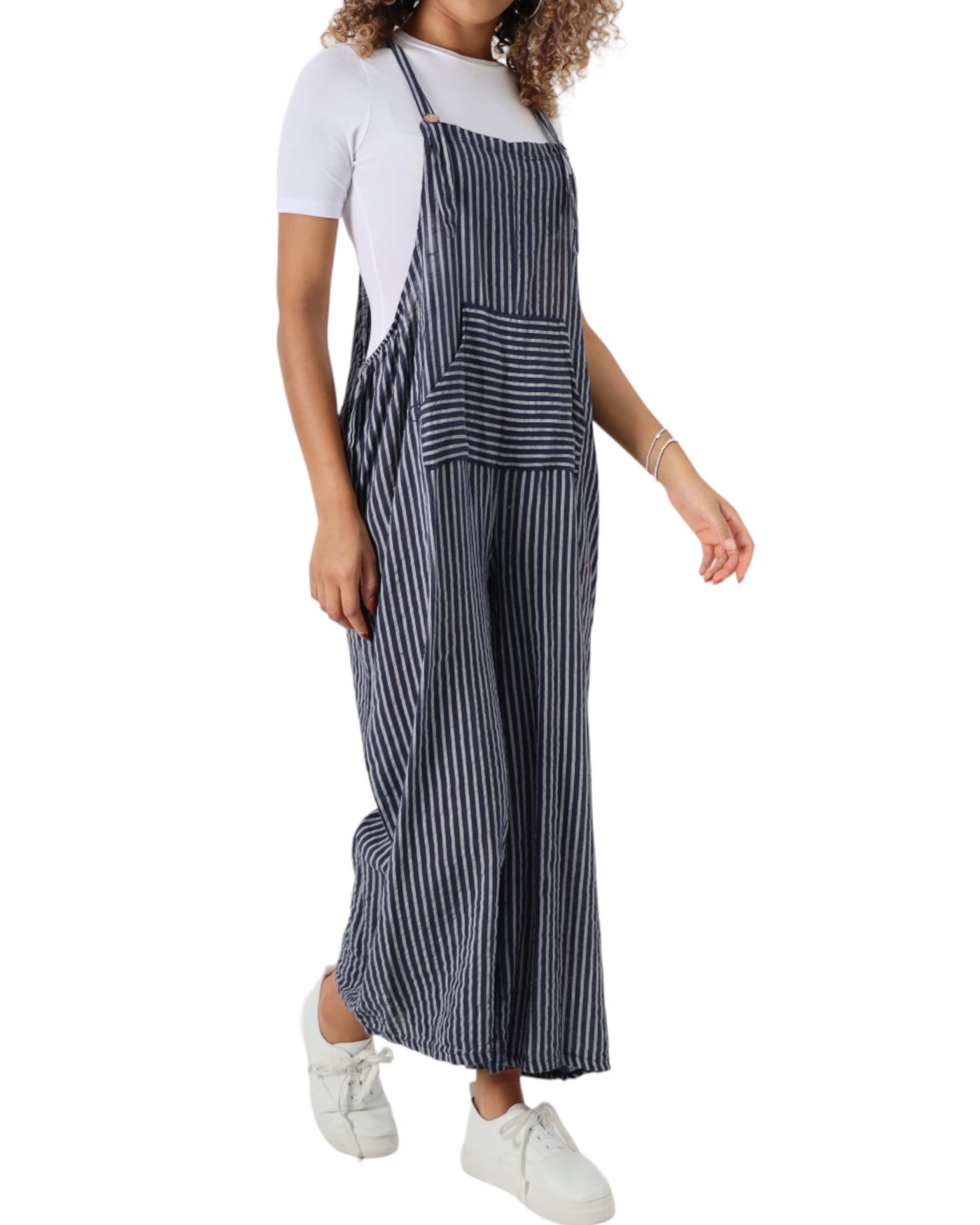 Stripe Cotton Jumpsuits