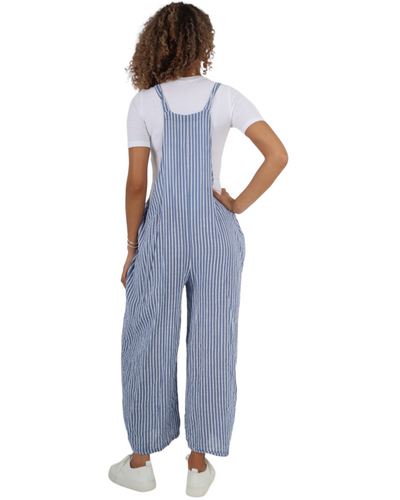 Stripe Cotton Jumpsuits