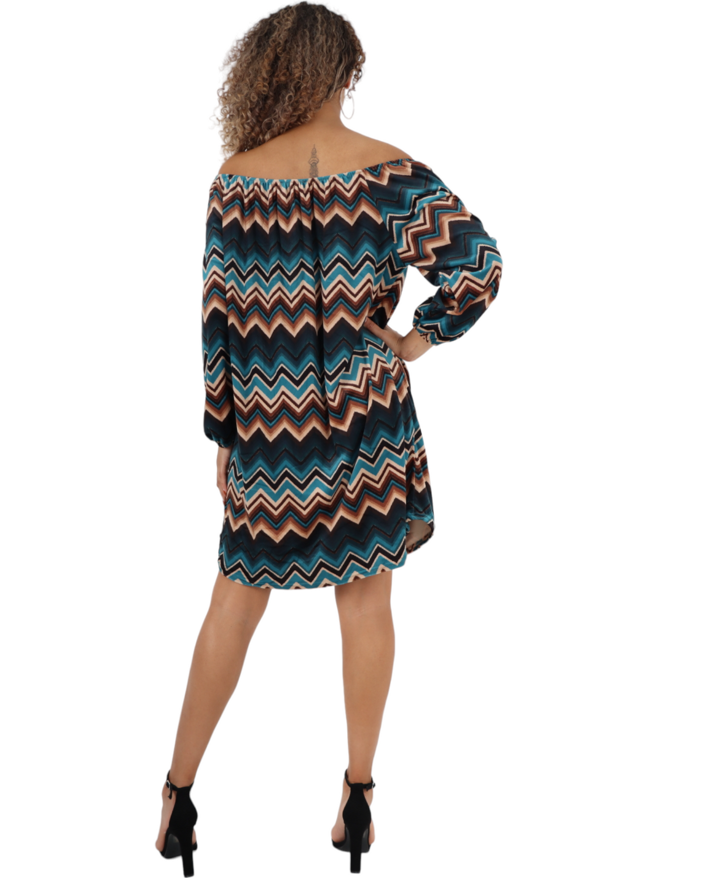 Off The Shoulder Velour Tunic Dress