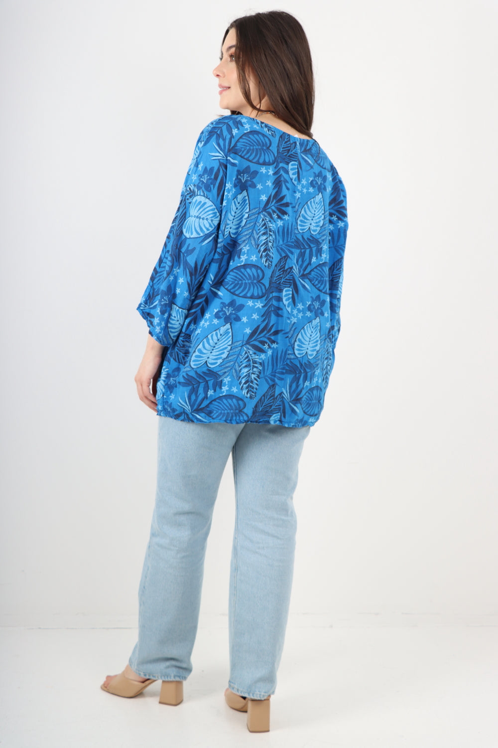 Leaf Print Cotton Tunic top