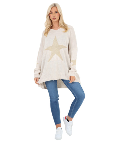 Plus Size Star Knitted Jumper