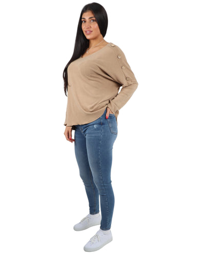 Made In Italy Plain Soft Knit Top