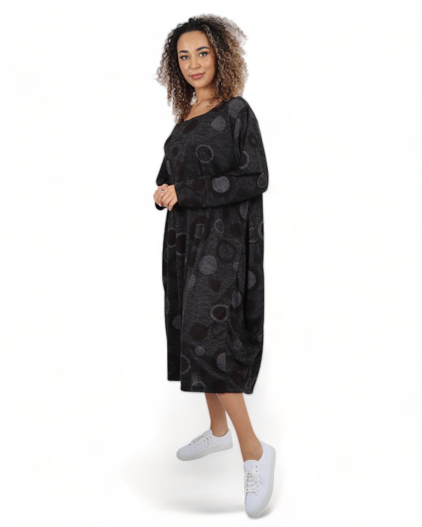 Made In Italy Oversized Cocoon Midi Dress