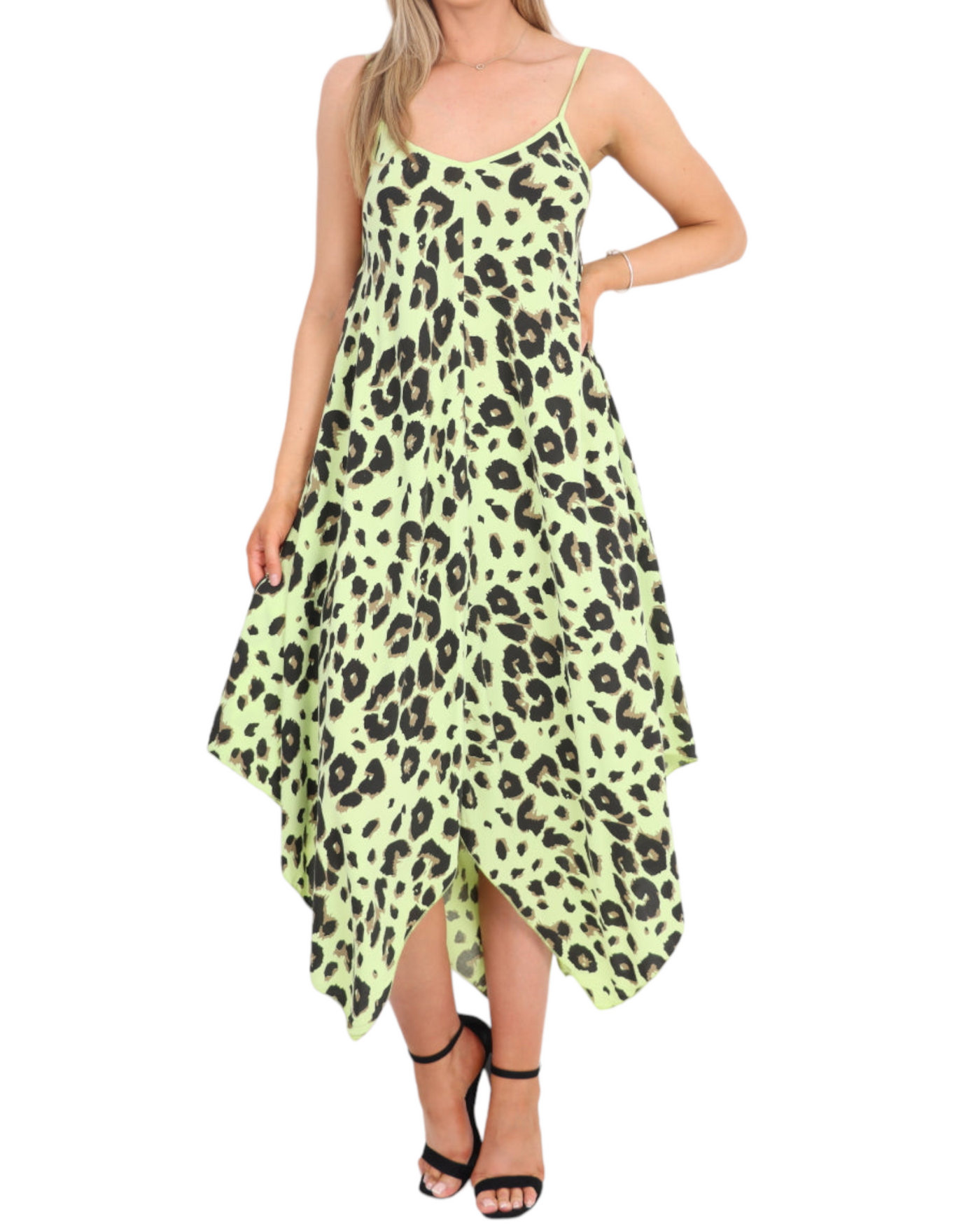 Leopard Print Handkerchief Dress