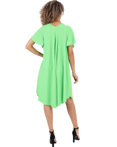 Plain Basic Short Sleeve Midi Dress