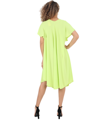 Plain Basic Short Sleeve Midi Dress