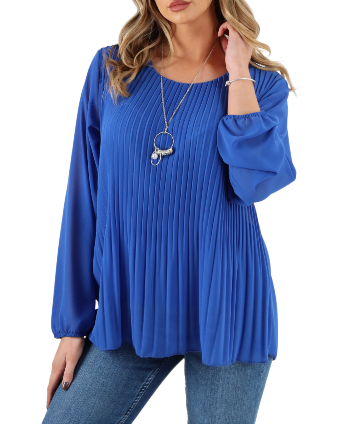Made In Italy Pleated Necklace Top